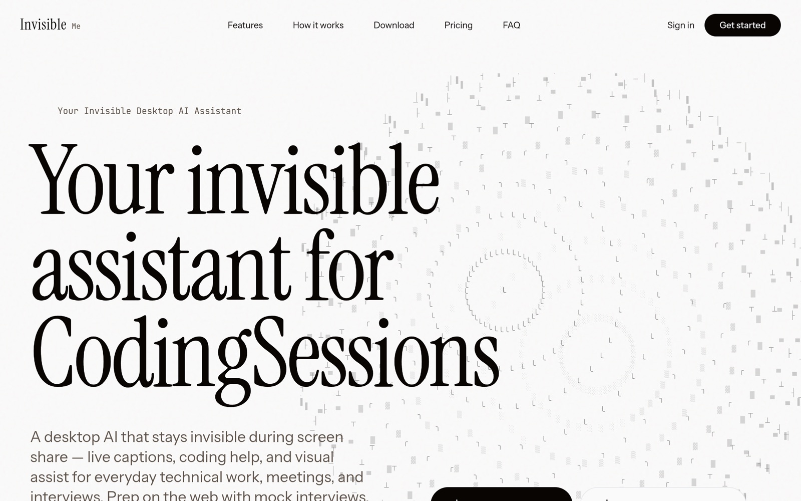 Screenshot of the invisible-me.com website